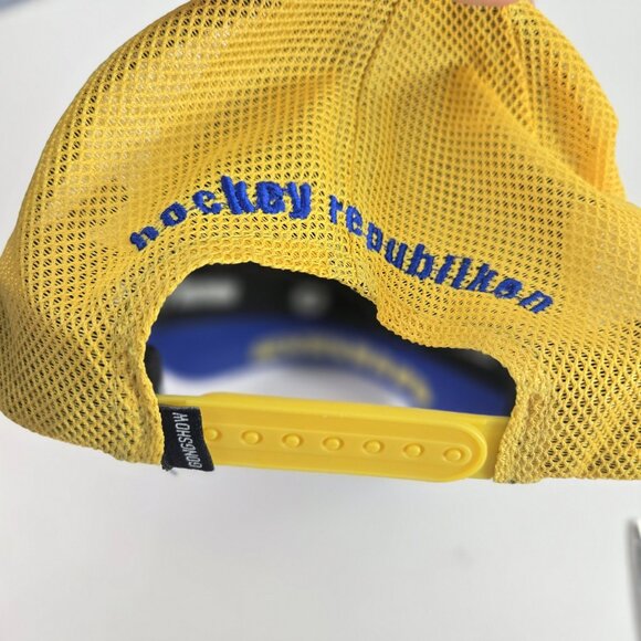 Sweden Hockey Republic Gongshow Cap Hat Blue Yellow Mesh Snapback - Picture 8 of 8